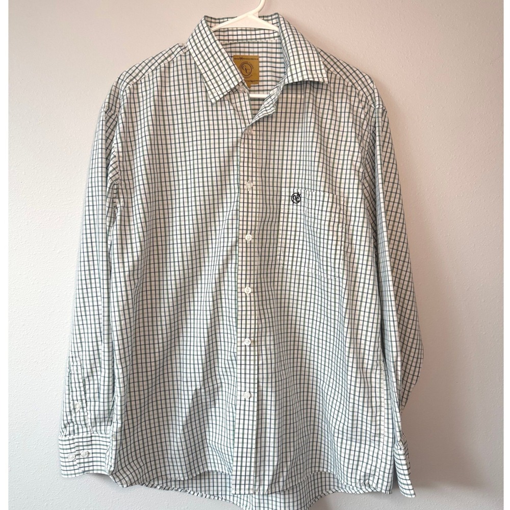 Gunnison‎ Creek Outfitters Mens Medium Green Blue Plaid Button Down Shirt